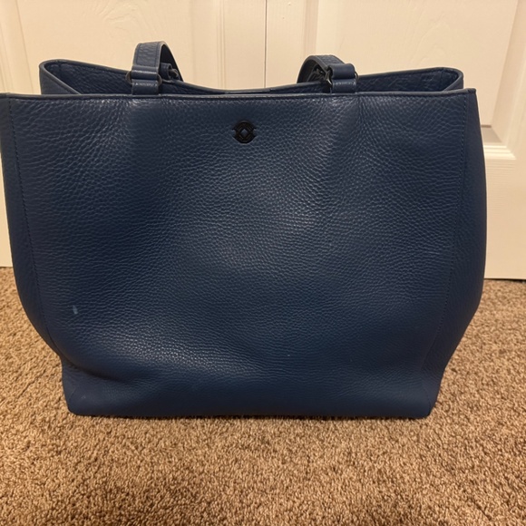 Dagne Dover Leather Allyn Tote Medium Ash Blue - Picture 3 of 10